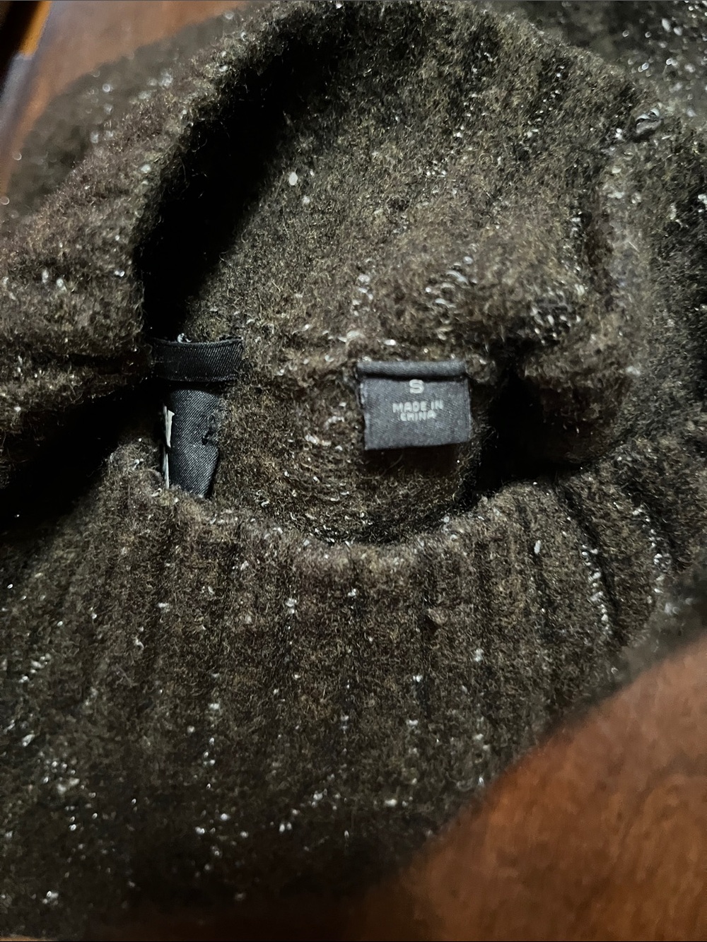 Scotch & Soda Winter Edition Cropped Brown Sparkle Wool Blend Sweater Size Small - Picture 9 of 9